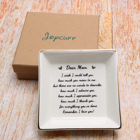 Gifts for Mom Birthday Unique from Daughter Ring Trinket Dish Tray Jewelry Ring Holder Mother'S Day Thanksgiving Day Christmas Gifts for Mama Mother