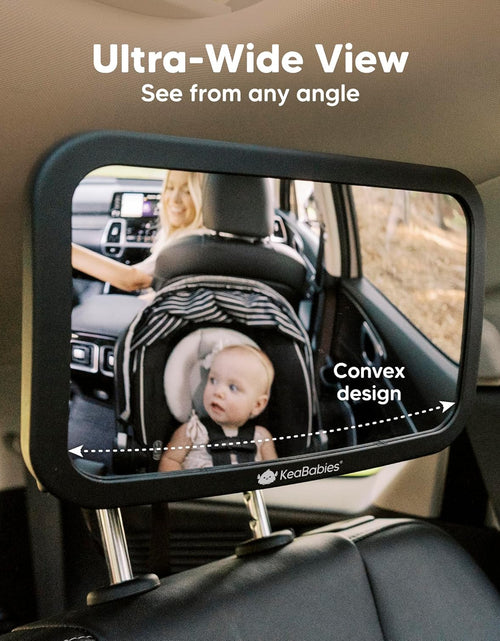 Load image into Gallery viewer, Large Shatterproof Baby Car Mirror - Safety Car Seat Mirror for Rear Facing Infant - Wide Shatterproof  Car Baby Mirror - Carseat Mirrors - Fully Assembled Baby Car Mirror (Matte Black)
