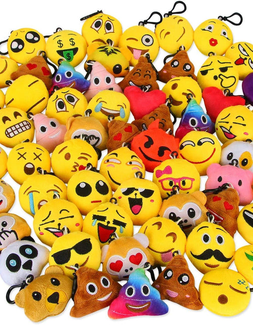 Load image into Gallery viewer, Emoticon Keychain Mini Cute Plush Pillows, Party Favors for Kids Valentine'S Day Gifts / Birthday Party Supplies, Emoticon Gifts Toys Carnival Prizes for Kids (64 Pack)

