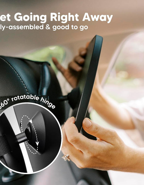Load image into Gallery viewer, Large Shatterproof Baby Car Mirror - Safety Car Seat Mirror for Rear Facing Infant - Wide Shatterproof  Car Baby Mirror - Carseat Mirrors - Fully Assembled Baby Car Mirror (Matte Black)
